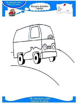 Çocuklar İçin Minibüs Boyama Sayfaları 
